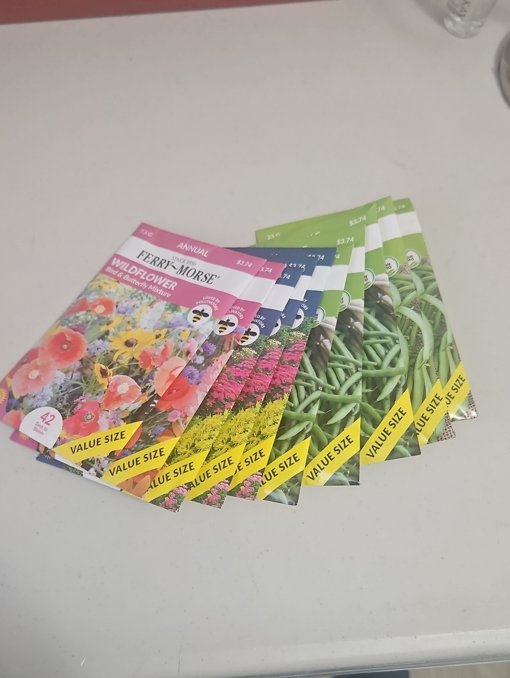 Seeds For Flowers & Green Beans 10 In Total 2 Different Wild Flowers Green Beans